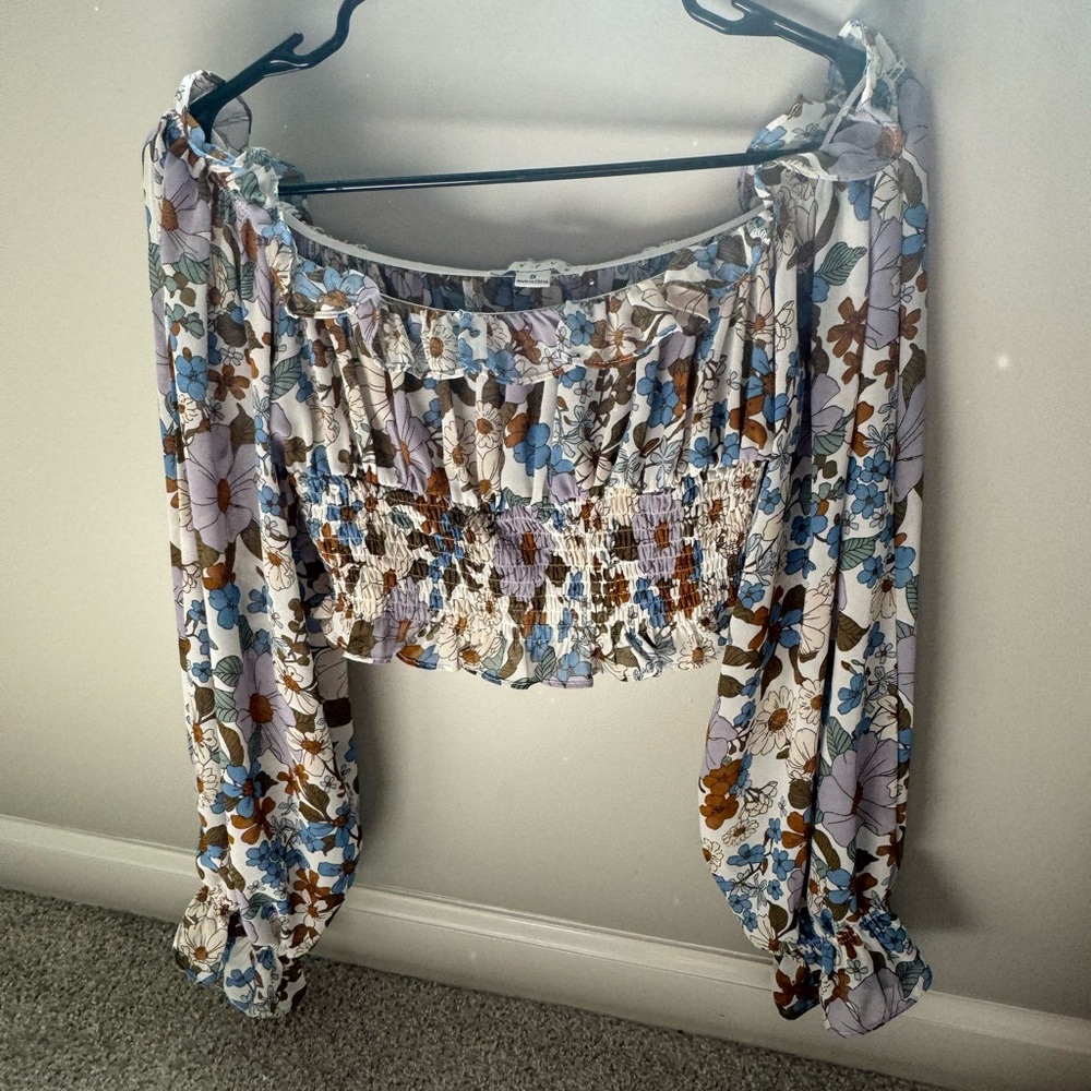 Floral Smocked Off-Shoulder Top